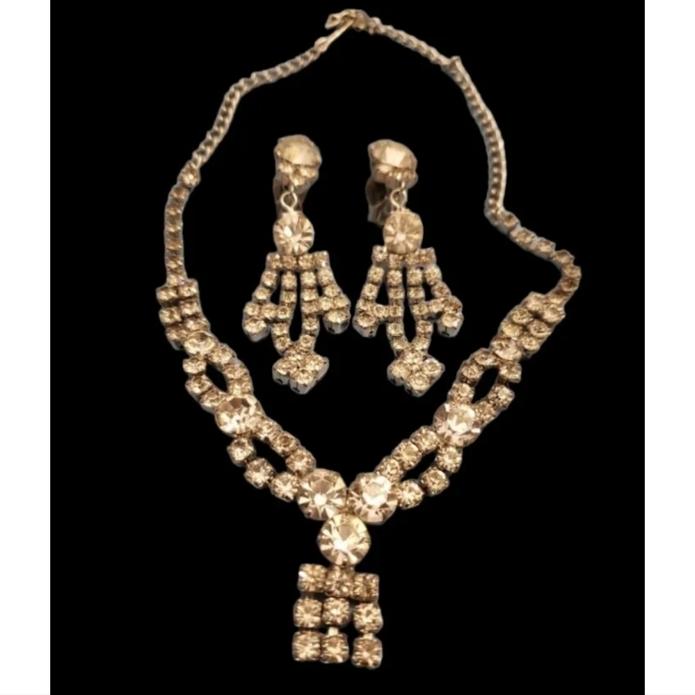 Vintage Crystal necklace earrings